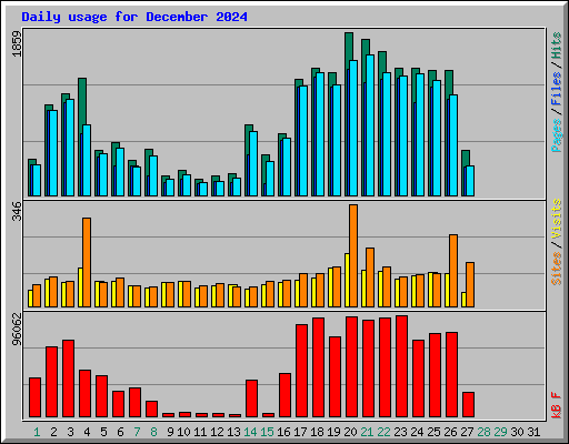 Daily usage for December 2024