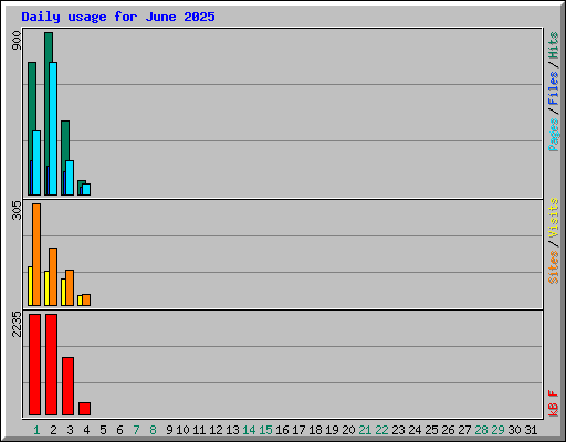 Daily usage for June 2025