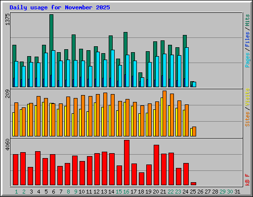 Daily usage for November 2025