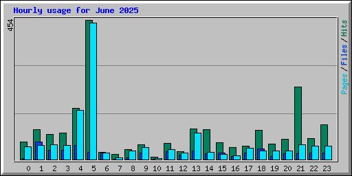 Hourly usage for June 2025