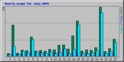 Hourly usage for July 2025