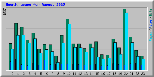 Hourly usage for August 2025