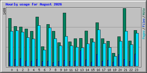 Hourly usage for August 2026