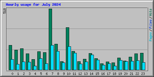 Hourly usage for July 2024