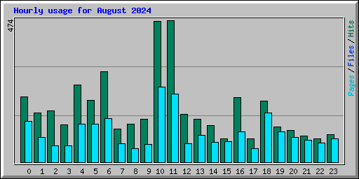 Hourly usage for August 2024