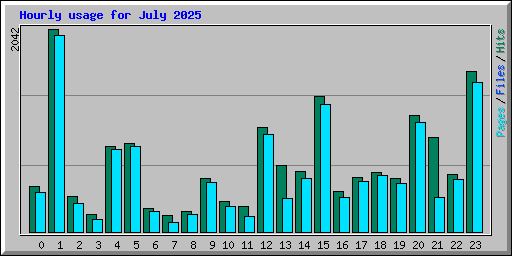 Hourly usage for July 2025