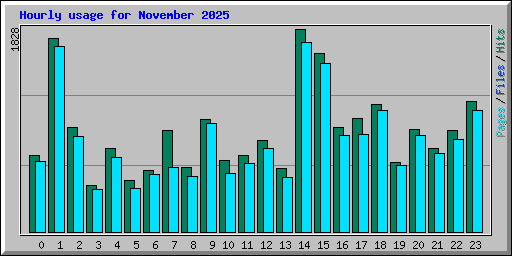 Hourly usage for November 2025