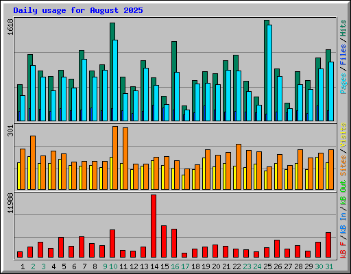 Daily usage for August 2025