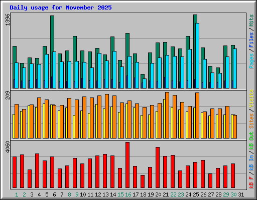 Daily usage for November 2025