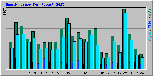 Hourly usage for August 2025