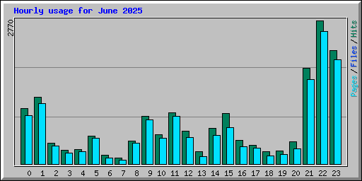 Hourly usage for June 2025