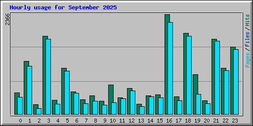 Hourly usage for September 2025
